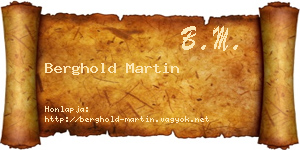 Berghold Martin névjegykártya