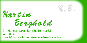 martin berghold business card